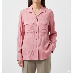 Equipment Pink 100% Viscose Button-Down Utility Shirt –‎ Women’s M